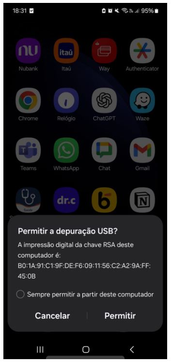 Permitir depuracao USB